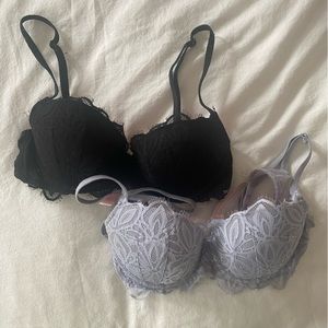 Lot of 2 PINK push up bras